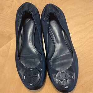Tory Burch black Reva Leather Flats
